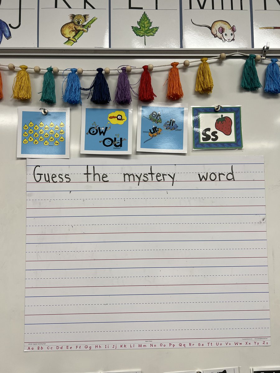 KimCecconi2's tweet photo. Can you guess the mystery word in Kindergarten today ? My students are loving the challenge @CyFairYeager @KatieGarnerREAD https://t.co/zkhm5mZjUD