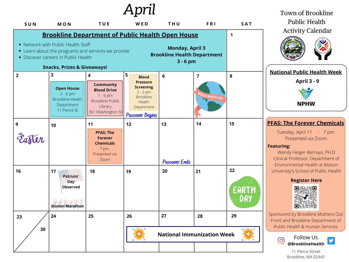 Upcoming events for the month of April!