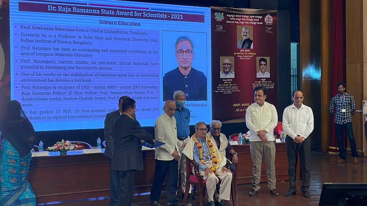 sivalgprs's tweet photo. 🎉 Our Prof. S. NATARAJAN, @sscu_iisc has been honored with the prestigious "Dr. Raja Ramanna award for Science and Education for the year 2021" at the #KSCST awards ceremony held at @iiscbangalore 👨🔬📚 👏👏
#IIScBangalore #Science #Education #inspiration https://t.co/vNm8Iw9Pi7