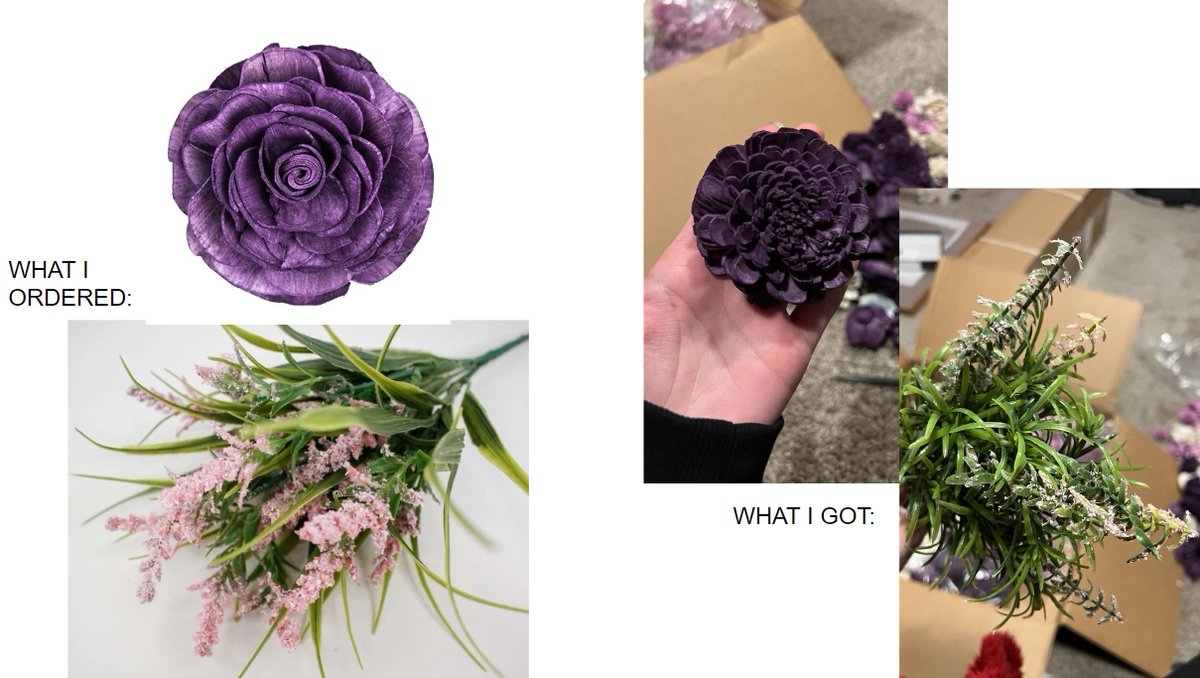 I used the wrong photo of the flower I ordered, so I wanted to fix that so it's not a photo of my screen, it's directly from their website. #solawoodflowers