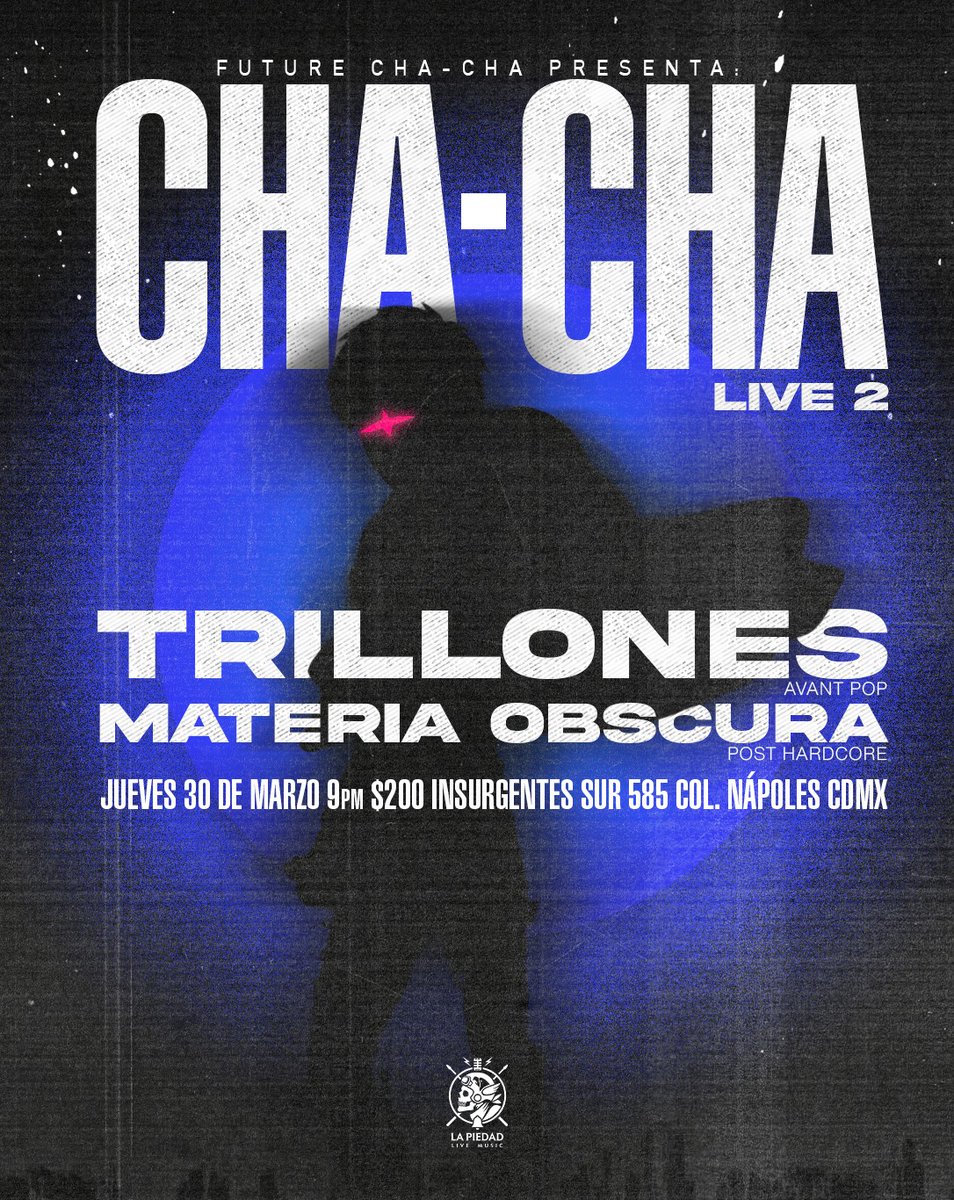 DepositoSonoro's tweet photo. Éste 30 de marzo se presenta #MateriaObscura + @trillonesmx, en CDMX.
Boletos y detalles: https://t.co/IlIrNVjw0m https://t.co/lr4ImJ9BCr