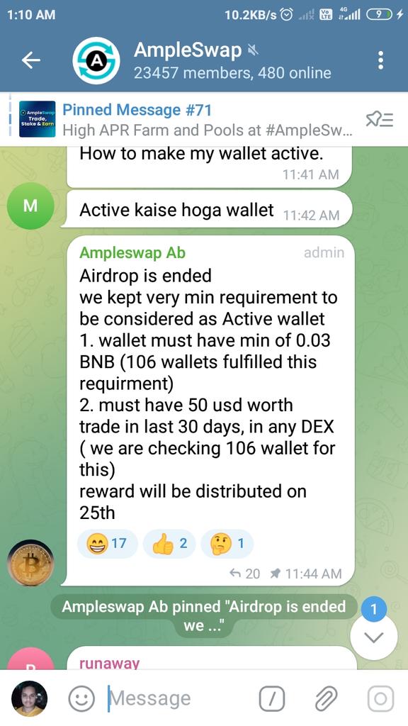 MDAFIFULISLAM's tweet photo. @ampleswap Be honest with community.. we all have completed the task as per your tweet.
Now you are changing conditions
..
#Scamproject #scam #cryptoscam #fakeairdrop
#behonest https://t.co/8IDSzesV5D