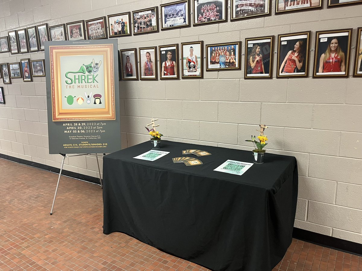 SimcoeDrama's tweet image. Come for Parent-Teacher interviews and make sure to buy your tickets to see “Shrek the Musical,” at the same time! The QR code is ready for your ticket buying needs. Thank you and see you at the show! @SimcoeRedcoats @dsbn @DSBNSecArts