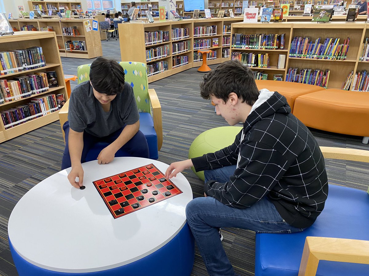 theBendLibrary's tweet photo. Loved seeing students check out our new games during lunch!  And playing a little Uno myself too! (Next time I’ll win😉) #makingconnections @River_Bend_MS https://t.co/BA4trp2LmH
