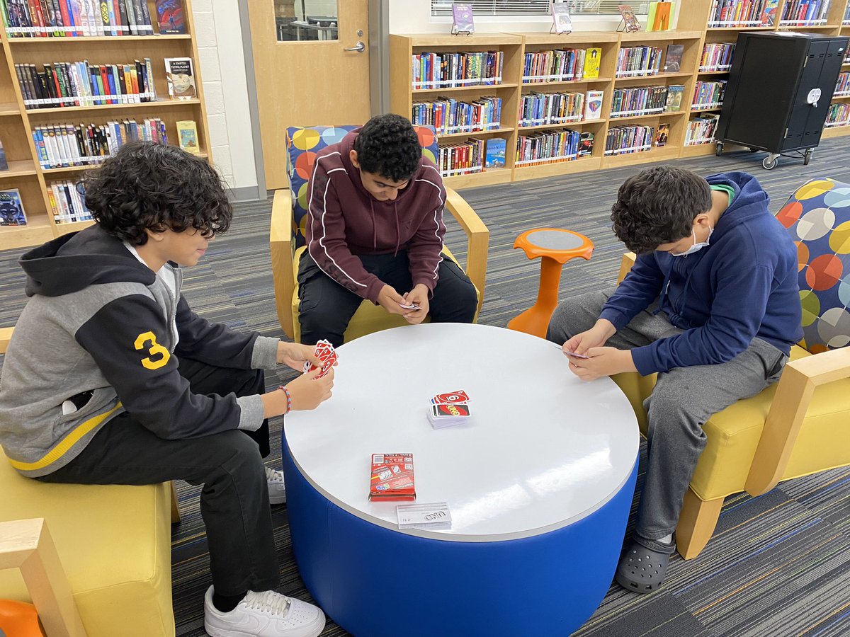 Loved seeing students check out our new games during lunch!  And playing a little Uno myself too! (Next time I’ll win😉) #makingconnections <a href="/River_Bend_MS/">River Bend Middle School</a>