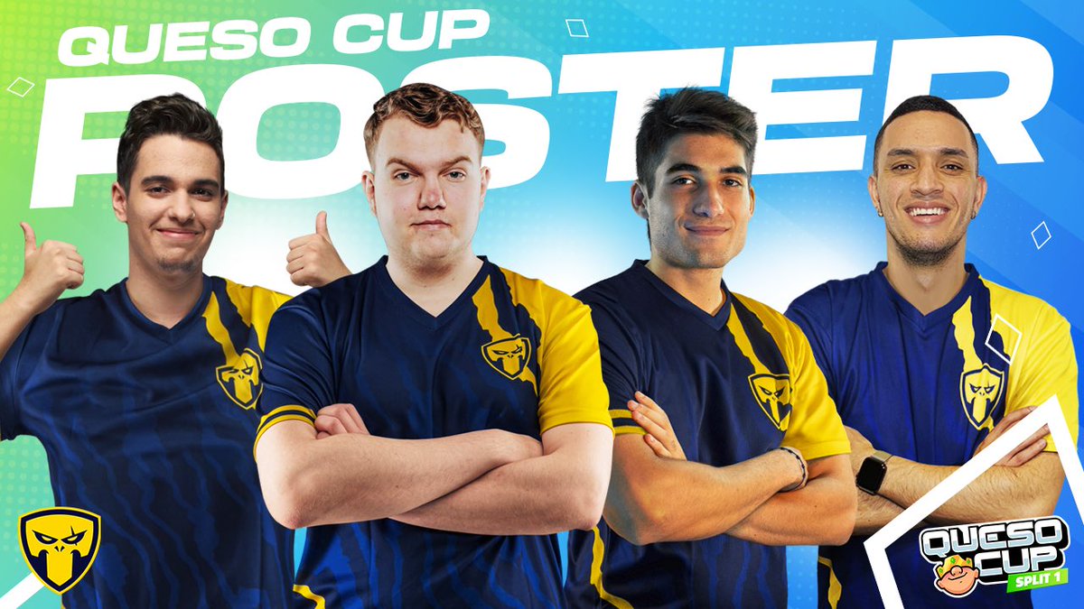 TeamQuesoGG's tweet photo. Nuestro roster para la @QuesoCupTV Teams Edition 😎

🧀 @SurgicalGoblin 
🧀 @Javi14__ 
🧀 @Real_BaleGame 
🧀 @Kodigo_GG

#VamosTQ https://t.co/VU3NFNJwkY