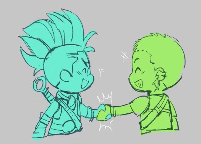 ekko league of legends and gekko valorant doodle of me realizing i have fixations on both 