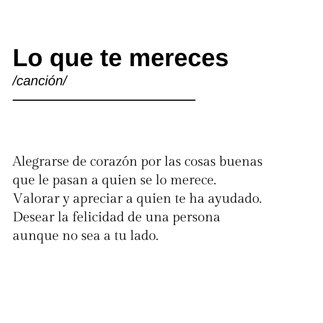 Lo que te mereces…