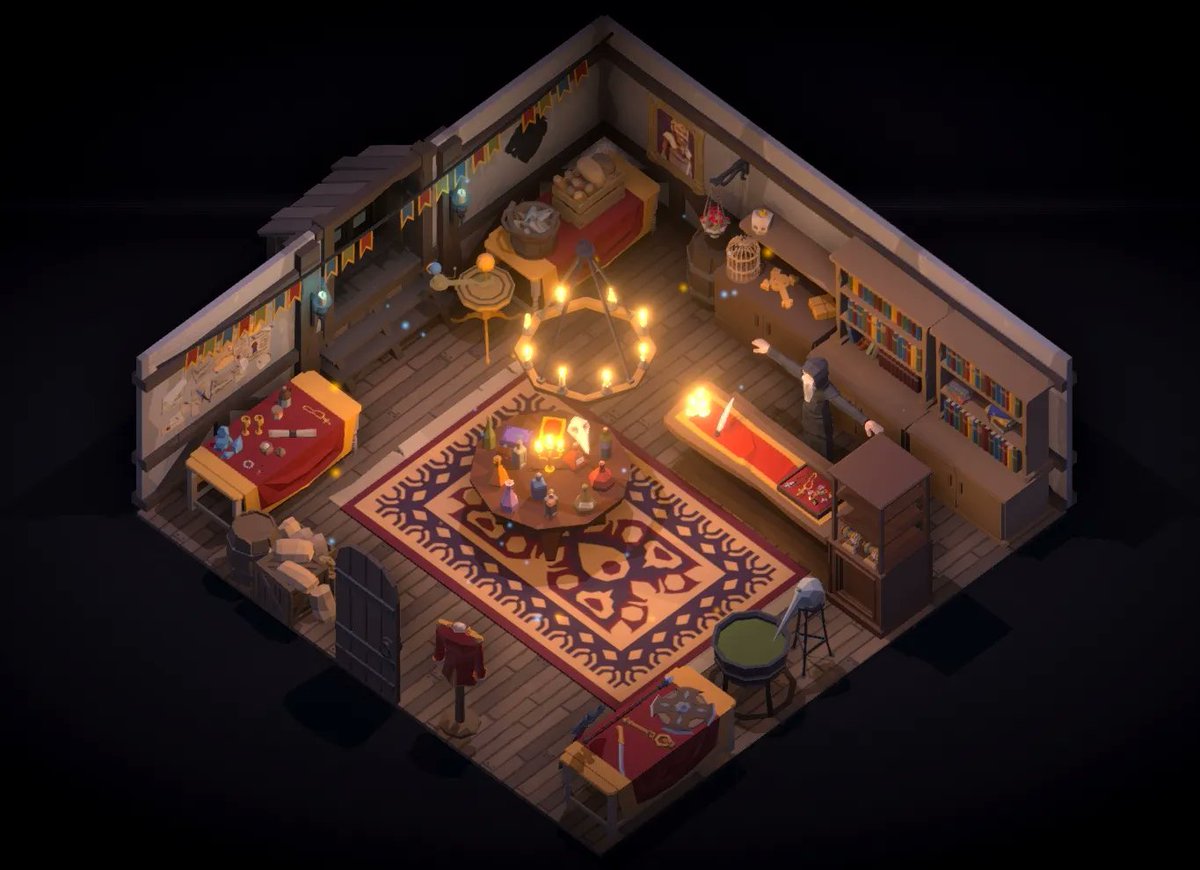 A warm little magic shop for an upcoming project #leveldesign #unity3d #unity #gamesindustry #gamedevelopment #gamedesign #MobileGame #MobileGaming