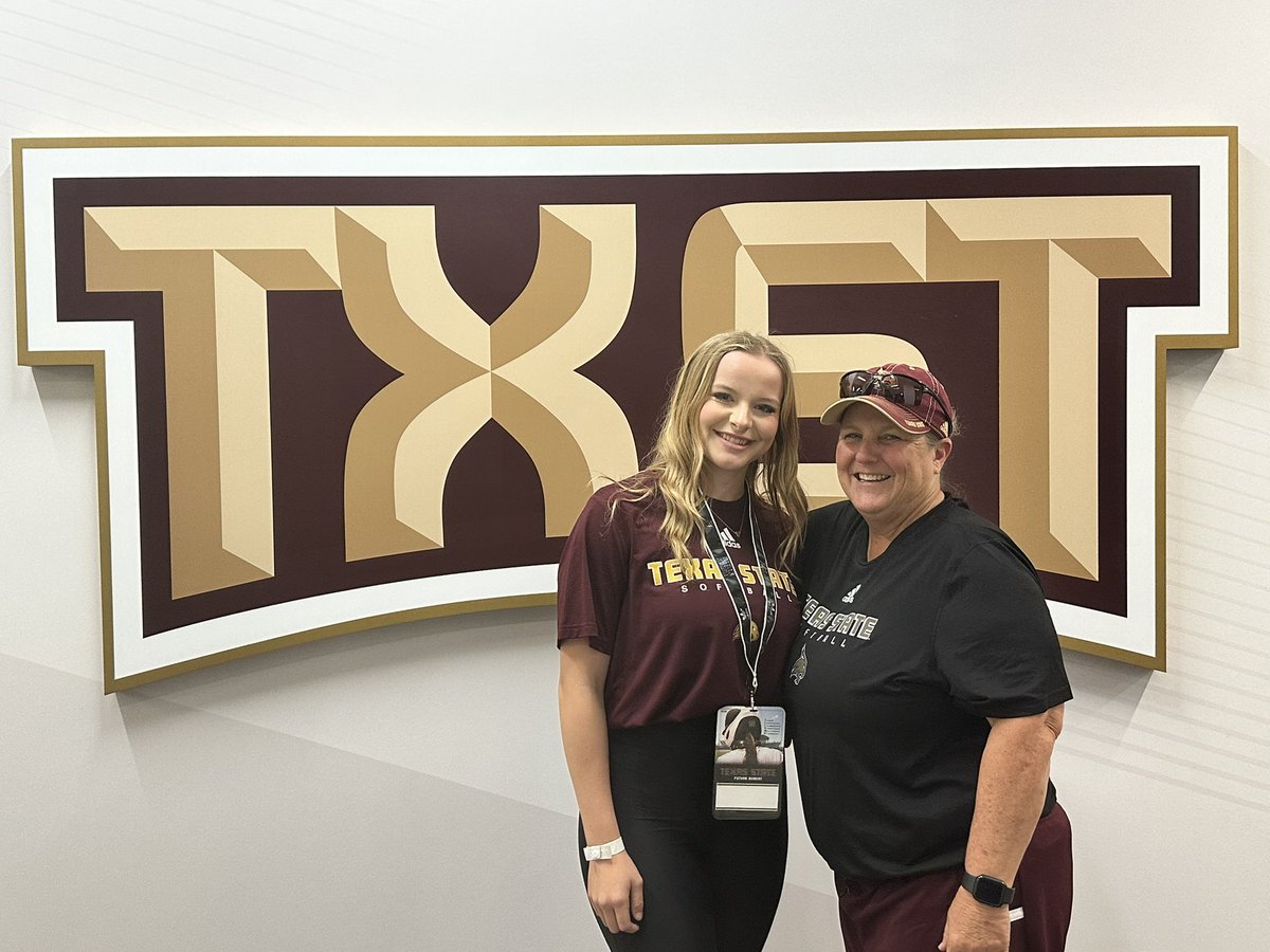 twilson2024's tweet photo. I’m beyond blessed &amp; excited to announce my verbal commitment to Texas State University! I want to thank the @TXStateSoftball Staff for the opportunity to live my childhood dream of playing college softball. I am forever thankful to everyone that has helped me on my journey. 🐾🐾 https://t.co/HK7oHI1Ezt