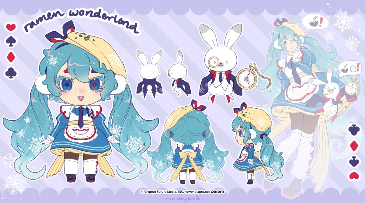 recountingsheep's tweet photo. all my mikus in one 🍰🍈🍜🍦
#SnowMiku2024 #雪ミク2024 https://t.co/XptspC0Nu7