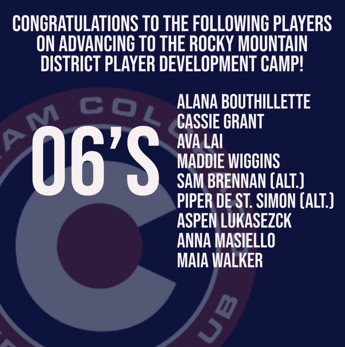 ColoradoAaa's tweet photo. Congratulations to these young ladies on advancing to the @rmdistricthockey Player Development Camp in May! 09s 🔜

@CoAmateurHockey https://t.co/RTxy8o2TXc