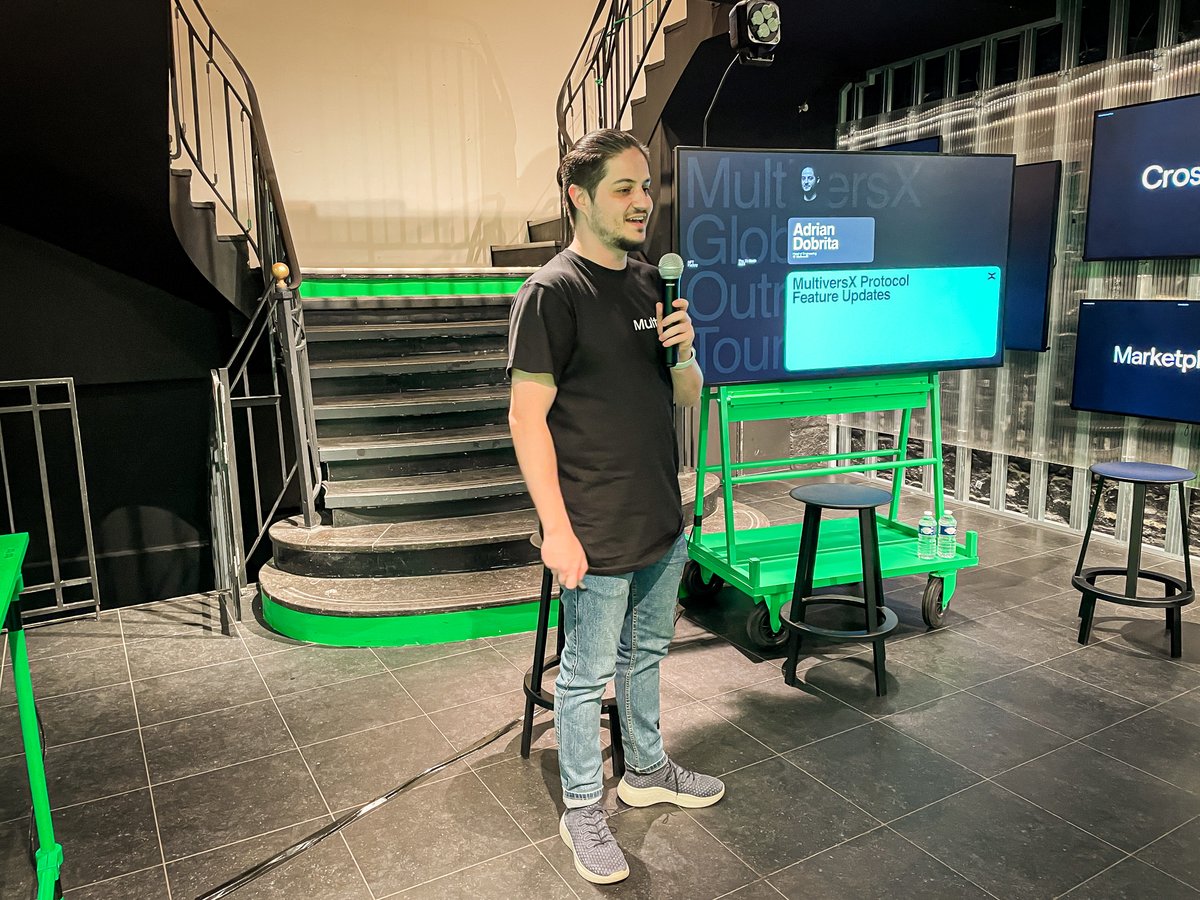 MultiversX's tweet photo. "With teams and builders so talented and so hardworking as the ones in the MultiversX community, there are literally no problems we cannot solve." @beniaminmincu

Welcome to our Global Outreach Tour 🔥

Thanks to @SnearK6 from @Ledger &amp; @PowerHasheur for joining us in Paris 🇫🇷 https://t.co/S941oeZiY4