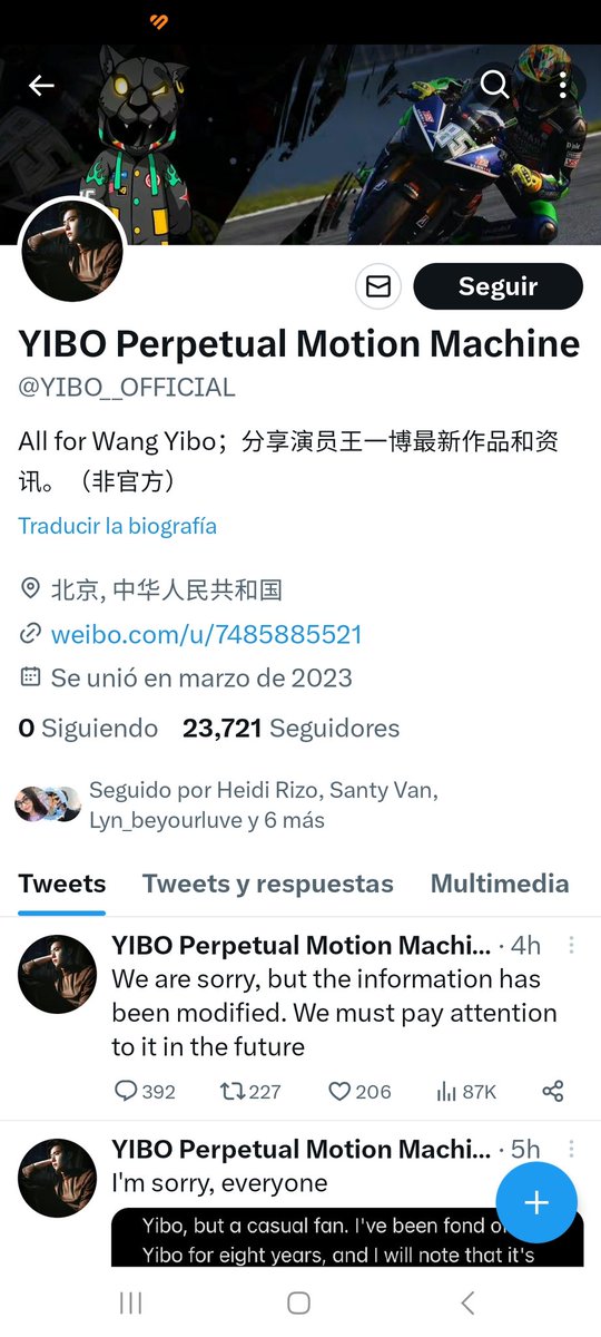 LYeniedith's tweet photo. ATENCION ESTA CUENTA DE WANG YIBO ES FALSA!!!... ASI QUE NO LA SIGAN. https://t.co/2MVAMAznI3