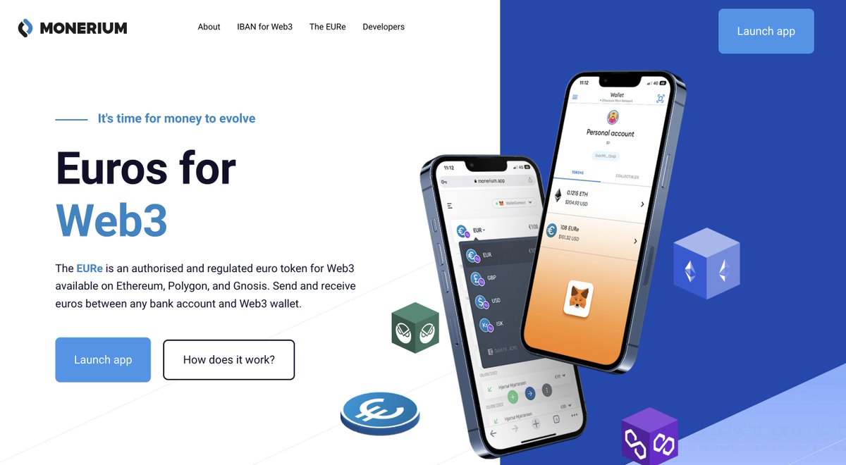 So Crypto is going Mainstream!

"EURO Currency Onchain"

The EURe token has been authorized and integrated with SEPA, allowing for direct exchange with euros in bank accounts at the same value, and it is compliant with the Market in Crypto-Assets regulations.
<a href="/monerium/">Monerium</a>