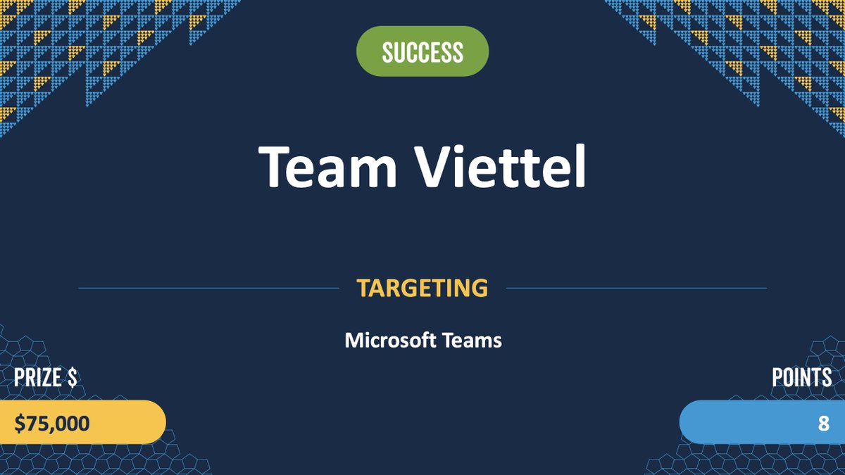 Success! @hoangnx99, @rskvp93, and @_q5ca from Team Viettel (@vcslab) used a 2-bug chain in their attempt against Microsoft Teams. They earn $75,000 and 8 Master of Pwn points.