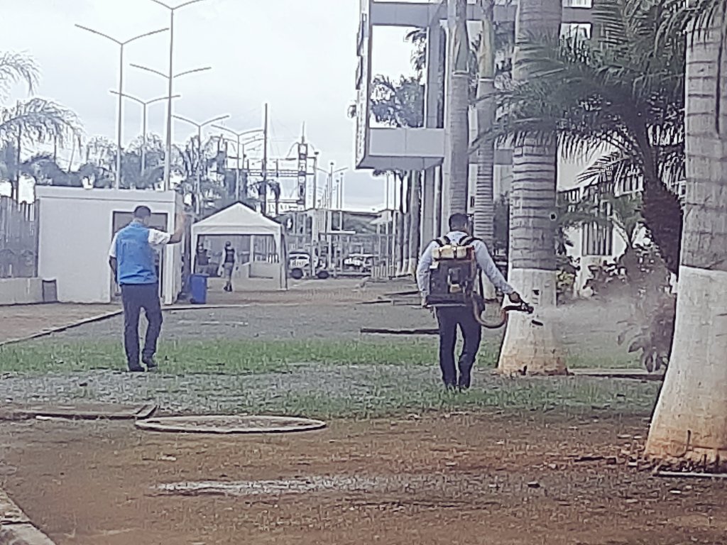 HGuasmoSur's tweet image. #CruzadasPorLaSalud | Personal de #ControlVectorial de #Distrito09D01 realiza fumigación en las instalaciones de 🏥@HGuasmoSur de @Salud_Ec, para la prevención de enfermedades transmitidas por la picadura de mosquitos #Dengue, #Zika y #Chikungunya.