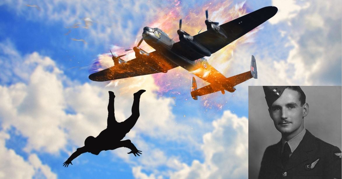 24 March 1944. Flight Sergeant Nicholas Stephen Alkemade, RAF Avro Lancaster DS664 rear gunner, survived a fall of 18,000 feet without a parachute when abandoning his out of control and burning aircraft over Germany.