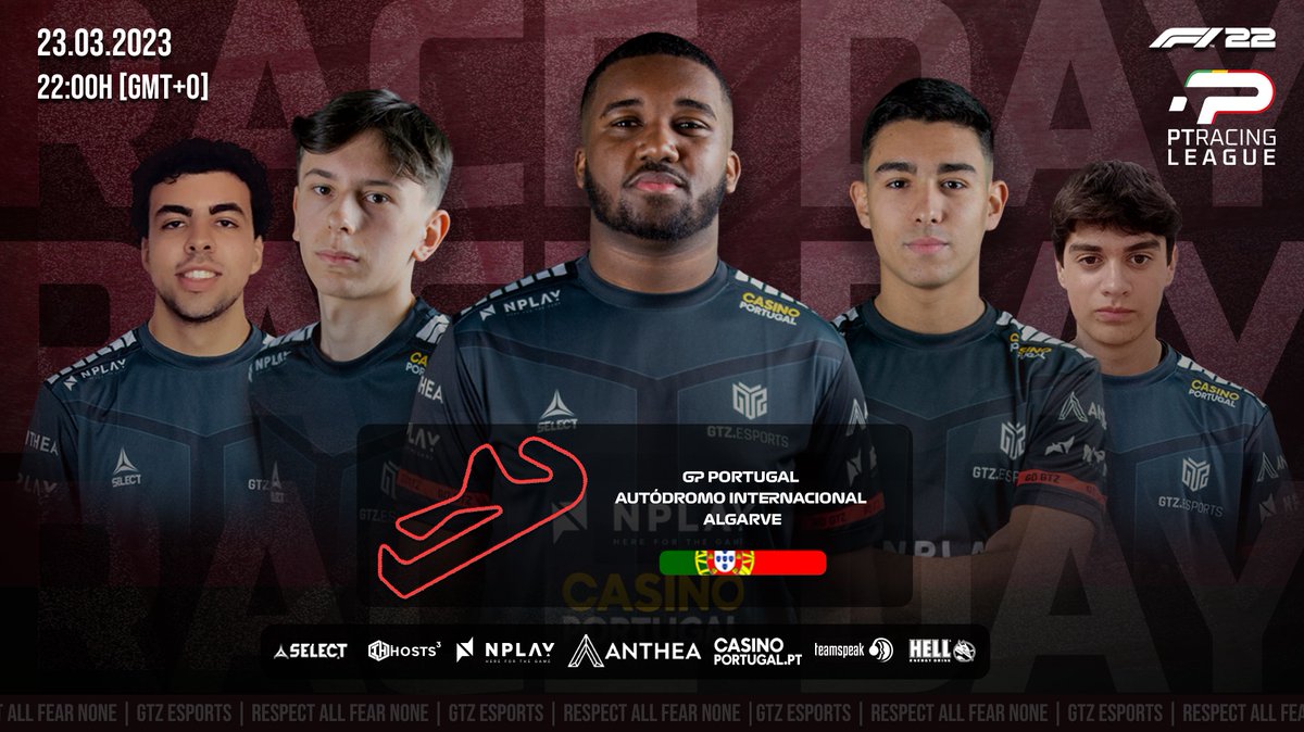 GTZEsports's tweet photo. 🇬🇧 Our F1 team races at home in the Ultimate Series! Let's go guys

🇵🇹 A nossa equipa de F1 corre em casa na Ultimate Series! Vamos rapazes

🏆 @ptracingleague
 
🏁 GP Portugal
⏰ 22H00 [GMT+0]
📺 https://t.co/TKo0pOhEV1

#GTZesports #RespectAllFearNone #F122Game #SEASON10PTRL https://t.co/RlWAtODvbt