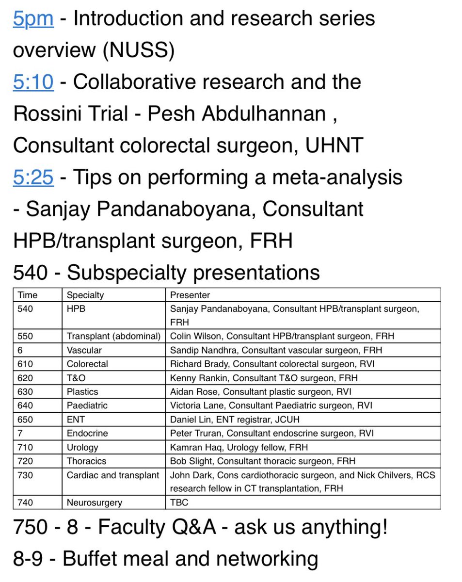 Looking forward to productive evening with great lineup of speakers from nearly all surgical specialties, ideal opportunity to network&amp;pick up a project/top mentor! Spread the word, students&amp;junior docs welcome <a href="/nestac_surgical/">North East Surgical Training Academy</a> <a href="/NE_FSR/">North of England Forum for Surgical Research</a> <a href="/nostrasurgery/">NOSTRA</a> <a href="/AMSNewcastle/">Newcastle Academic Medicine Society</a> <a href="/NorthEastFtss/">North East FTSS</a>