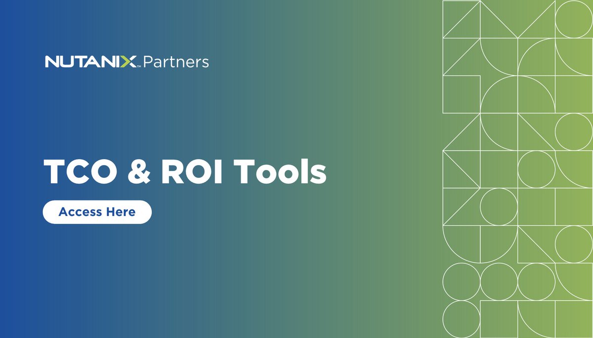 Take advantage of proven methodologies to increase the value of your #Nutanix pitch by leveraging the now available Total Cost of Ownership (TCO) &amp; Return on Investment (ROI) tools: bit.ly/3JIFS1c
