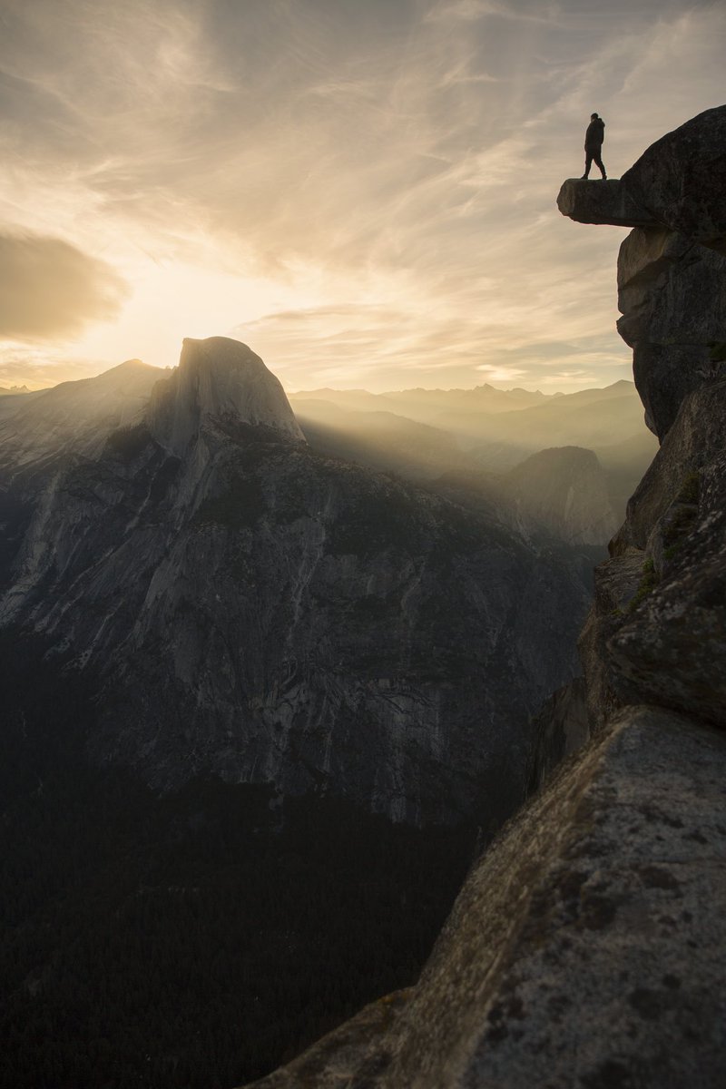 MarkRacek's tweet photo. The sun stirring in the early hours over Half Dome is something everyone should see. https://t.co/nAZWilG1wM