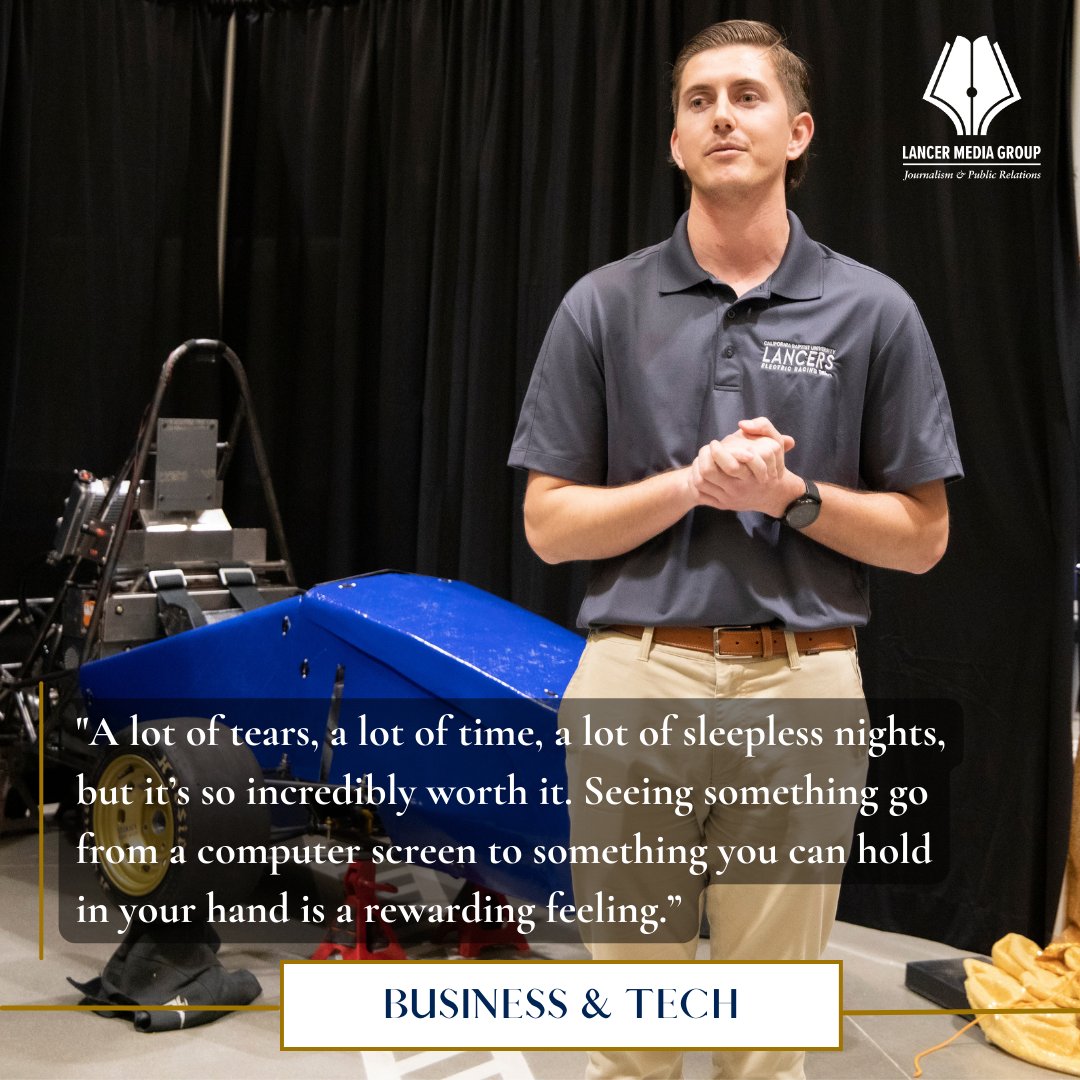 cbulancermedia's tweet photo. "The Society of Automotive Engineers’ electric vehicle (EV) team unveiled its racecar, Charger 2, for this year at a ceremony on March 2."

Link in our bio! 

📝 by Emily McGinn, Editor-In-Chief
📸 by Charissa Graves

#CBUbanner #lancermediagroup https://t.co/z6XfFjYZpB