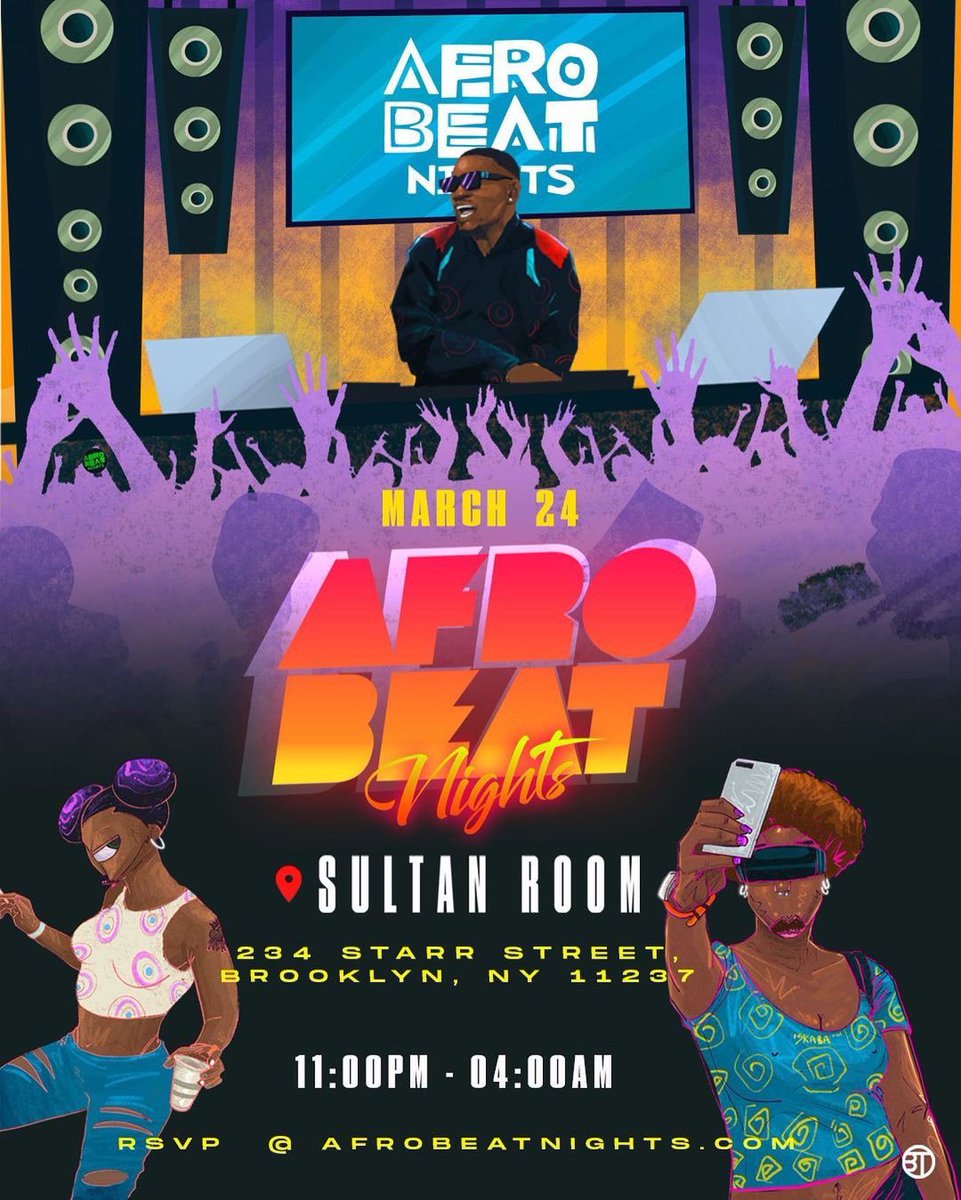 afrobeatnights's tweet photo. This Friday, @DJ_TUNEZ is back and headlining a special welcome back party at @afrobeatnights at Brooklyn’s Sultan Room!

Limited tickets available. 

🎟: https://t.co/ByrnjMogFd

#afrobeatnights https://t.co/B9ovJy3qcD