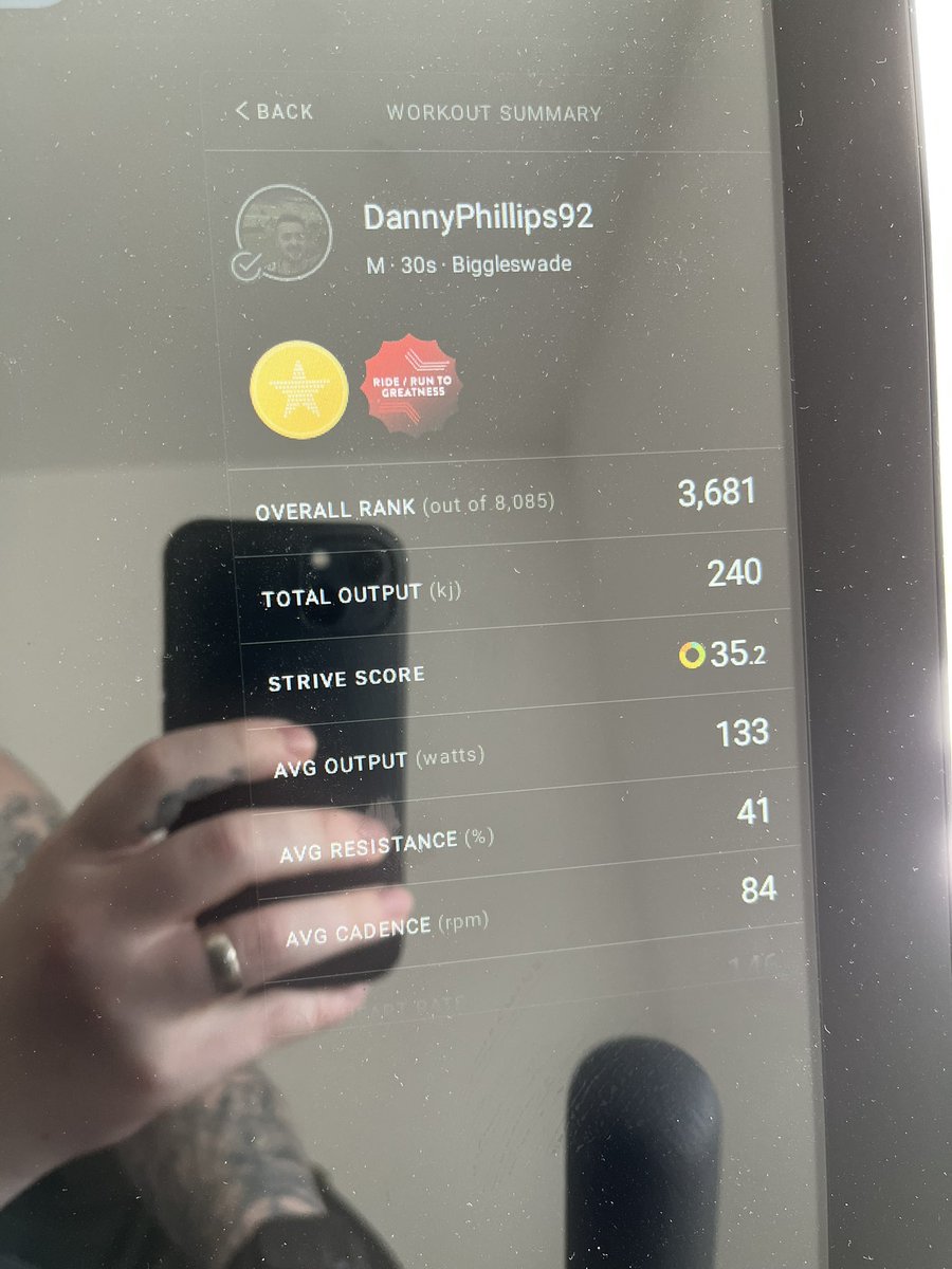 DannyPhillips18's tweet photo. Coach AT @alextoussaint25 making me hit that PB #OneTwo #Peloton https://t.co/Ej3zbJXZTD