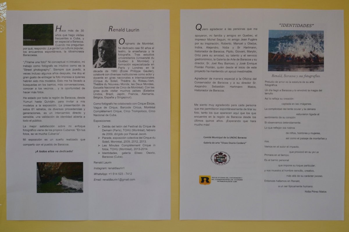QuebecCuba's tweet photo. Venga a visitar la exposición "Identidades" del el fotógrafo quebequense Rénald Laurin hasta el 18 de marzo a la Galeria de Arte Osorio, de Bararcoa #modelosespontenaosespontáneosenlosúltimos15años https://t.co/CozeENED5T