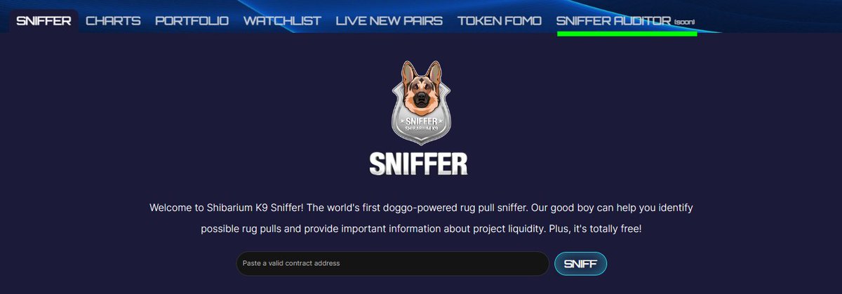 Now, we'll start developing the AI SNIFFER Auditor. 🔍

Dapp : dapp.shibariumk9.com
Website : shibariumk9.com

90k Floor 💹
dextools.io/app/en/ether/p…

<a href="/IncomeSharks/">IncomeSharks</a> <a href="/iambroots/">MOON KING B-ROOTS</a> <a href="/ShytoshiKusama/">Shytoshi Kusama™</a> <a href="/ObitoCrypt0/">Obito 💹💸</a>