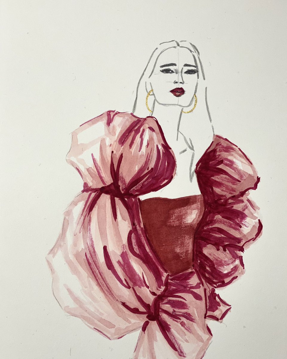 A more recent process 👩🏻‍🎨

#fashionillustration #art #fashionart