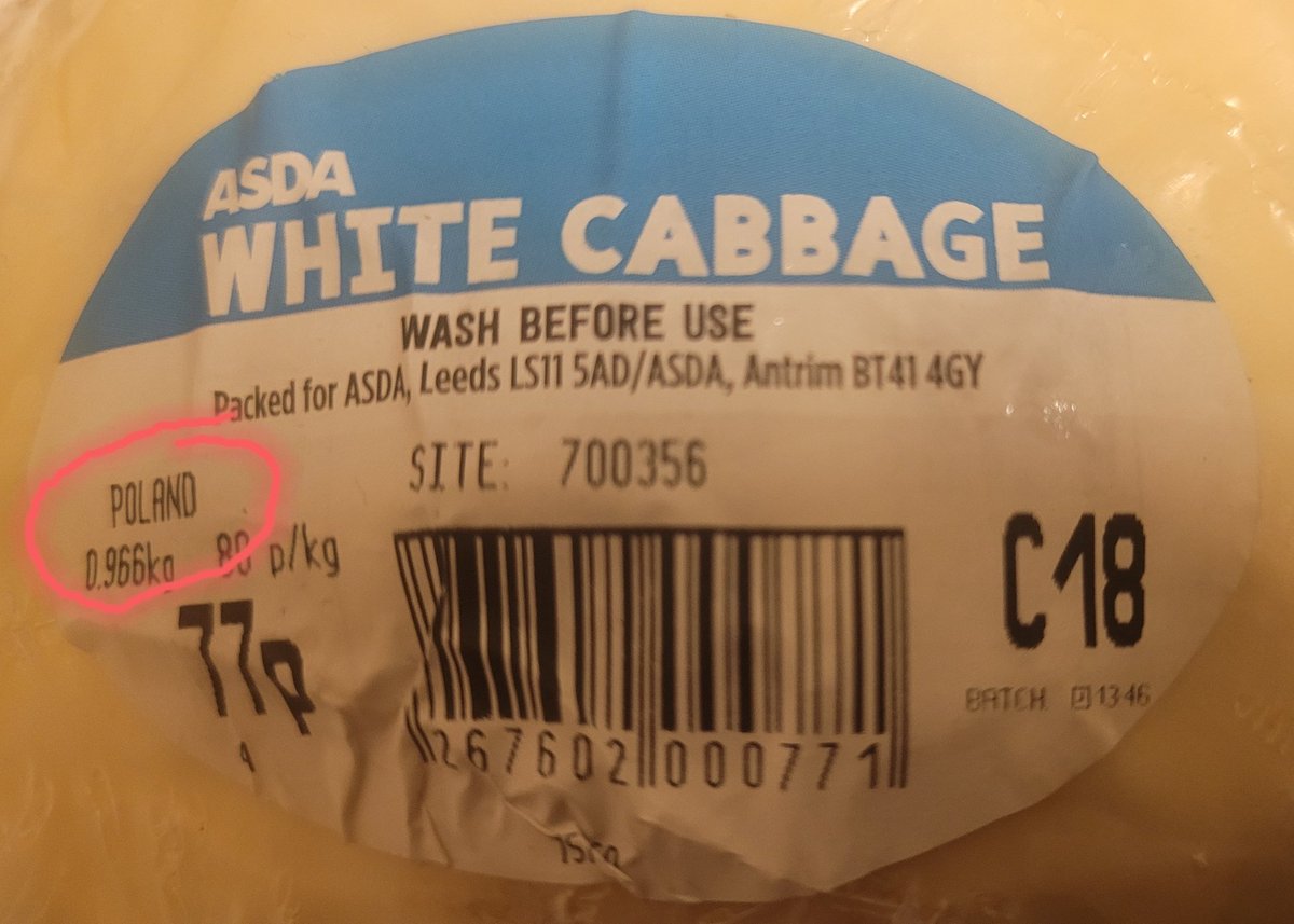 Is there a more basic, in season, easy to grow in the UK, vegetable than the humble cabbage?

Why do you need to be importing them <a href="/asda/">Asda</a>? 

What's happening <a href="/Mark_Spencer/">Sir Mark Spencer</a>?  

A voyage to the bottom as the rest of world feeds the UK whilst our farmers become park keepers?