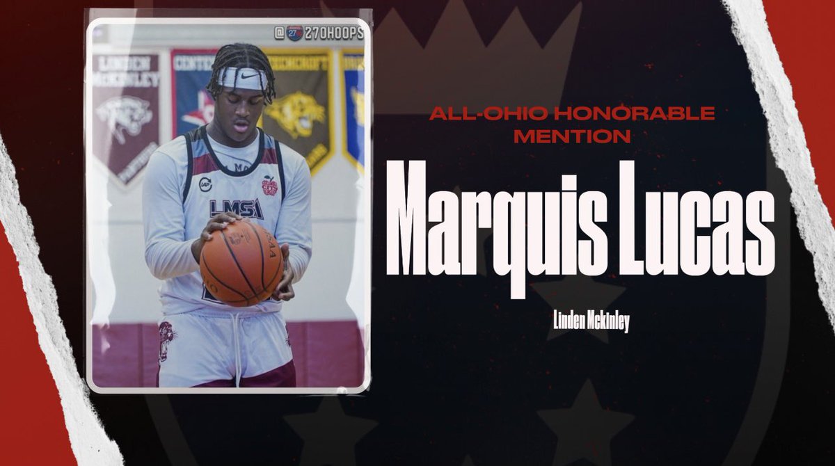 🚨 Congratulations🚨

C/O ‘26 Marquis Lucas 

He was named to the All-Ohio Honorable Mention Team ! 

@Deuce2litt