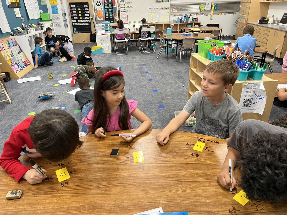 These mathematicians have been working so hard. Math small groups and stations is one of our favorite parts of the day! #bengalpride