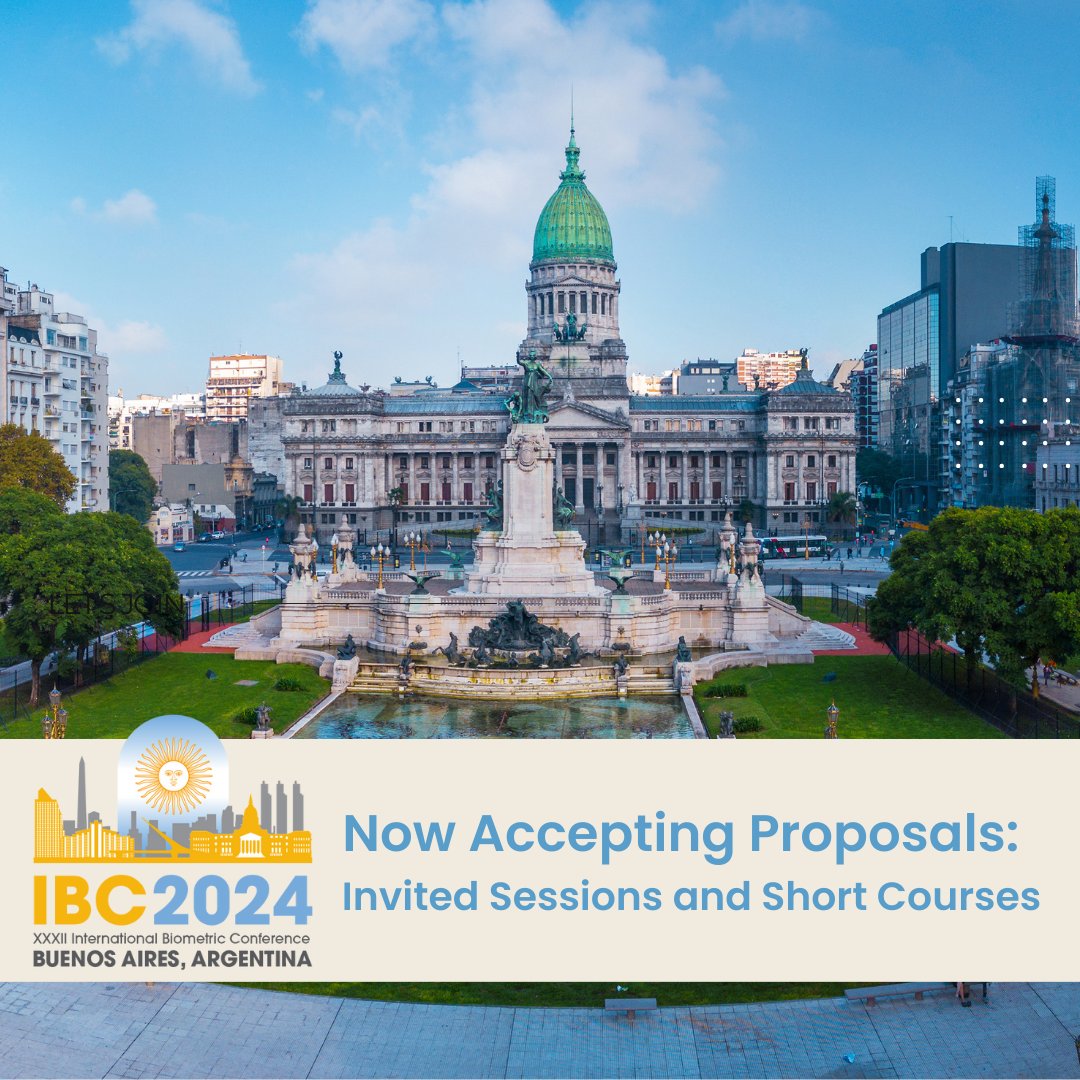 Looking ahead to IBC2024 in Buenos Aires, Argentina! We’re currently accepting proposals for both the Short Course and Invited Sessions. Please visit members.biometricsociety.org/meetings/confe… more information. #biometrics #biometricsociety #data