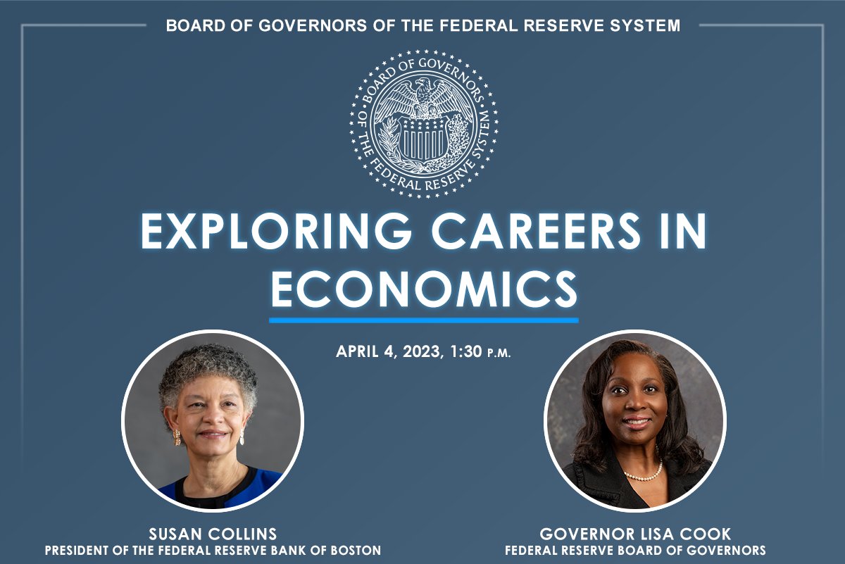 KansasCityFed's tweet photo. Interested in a career in #economics? Join @federalreserve staff for a live webinar on April 4 at 1:30 P.M. ET to discuss their experiences at the Board and the career paths and opportunities available. Learn more at https://t.co/l9BnaAoJks 

#FedEconJobs #EconTwitter https://t.co/iOUbaLpqgj