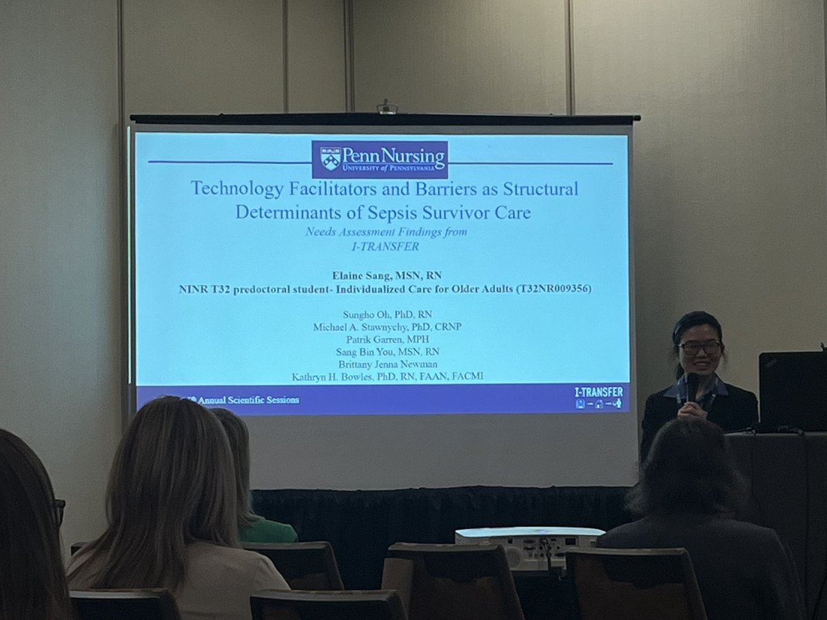 Emily Holland (@emilyh4929) on Twitter photo Elaine Sang, MSN, RN from <a href="/PennNursing/">Penn Nursing</a> is presenting now about technology facilitators and barriers as structural determinants of sepsis survivor care. #ENRS2023 Great discussion and questions! Elaine Sang, MSN, RN from <a href="/PennNursing/">Penn Nursing</a> is presenting now about technology facilitators and barriers as structural determinants of sepsis survivor care. #ENRS2023 Great discussion and questions!