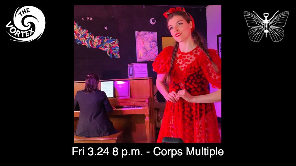 ButterflyBarATX's tweet image. THIS WEEKEND: ✨Friday: @CorpsMultiple presents 3 Petites Notes (DANCE &amp;amp; Piano) ✨Saturday: The Dragonfly Princess at @VORTEXonManor (OPENING NIGHT!) ✨Sunday: Girls Scout Cookie Sale 5-7pm + The Dragonfly Princess 6-8pm + @robipolgar (Brit-Pop) 8-10pm. mailchi.mp/vortexrep/open…