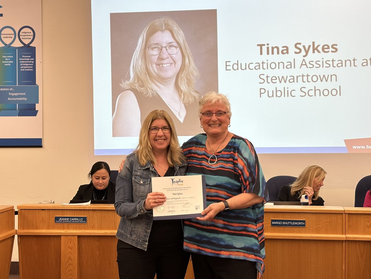 Liza Crawford, Teacher at <a href="/KielburgerSS/">CKSS</a>, and Tina Sykes, Educational Assistant at <a href="/stewarttownps/">Stewarttown</a>.