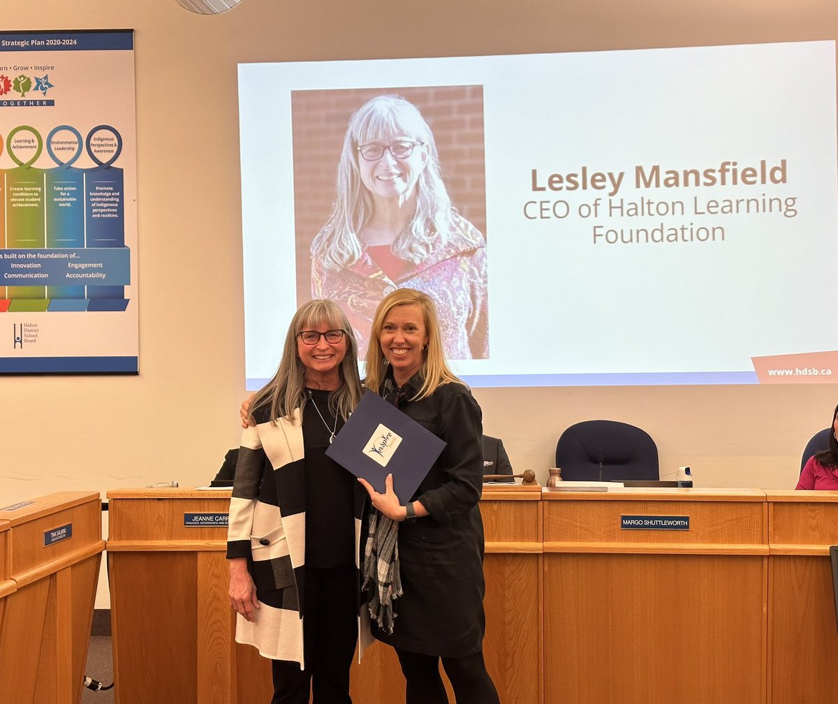 👏 Congratulations to yesterday evening’s Inspire Awards recipients, Beth Hudson, Principal at @postscorners, Diane Hall, Educational Assistant at <a href="/EastviewPS/">Eastview PS</a>, Heidi Huellemann-McConnell, Student Supervisor &amp; Volunteer at <a href="/stewarttownps/">Stewarttown</a>, Lesley Mansfield, CEO of <a href="/HaltonLearnFDN/">Halton Learning Foundation</a>.
