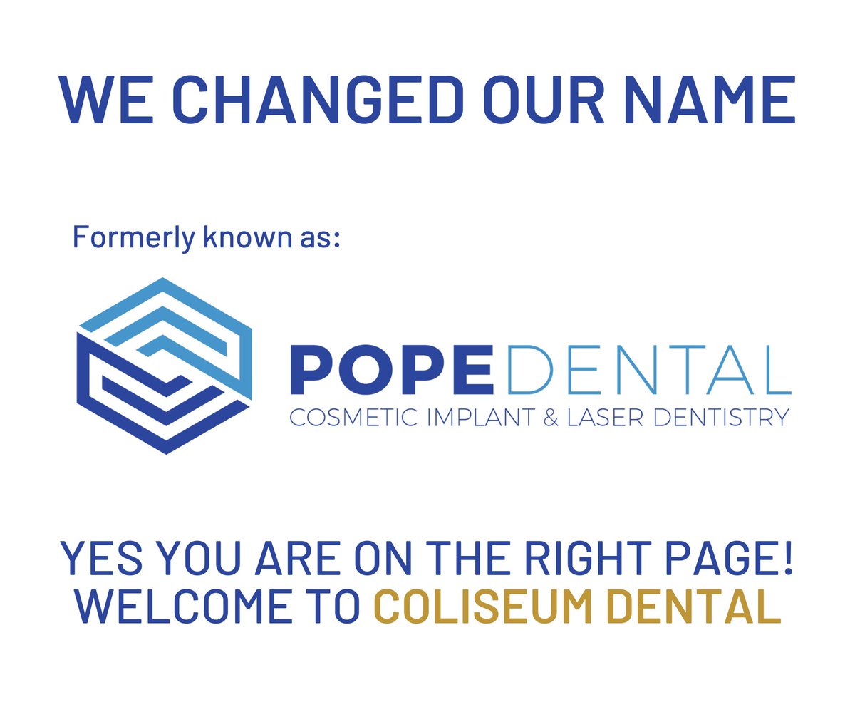 drscottpope's tweet photo. We are excited to announce we're changing our name to Coliseum Dental Walnut Creek and are moving to a new location very soon. (We will keep you posted on the exact date of our move)
Call us with any questions or to make an appointment (925) 939 4989
#walnutcreekca #eastbay https://t.co/Re5IR91V4L