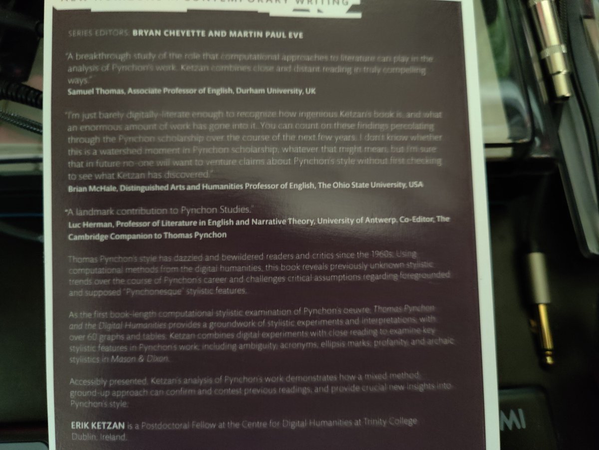 Congratulations to <a href="/erikketzan/">Erik Ketzan</a> whose Thomas Pynchon and the Digital Humanities is now out in paperback with some ace endorsements