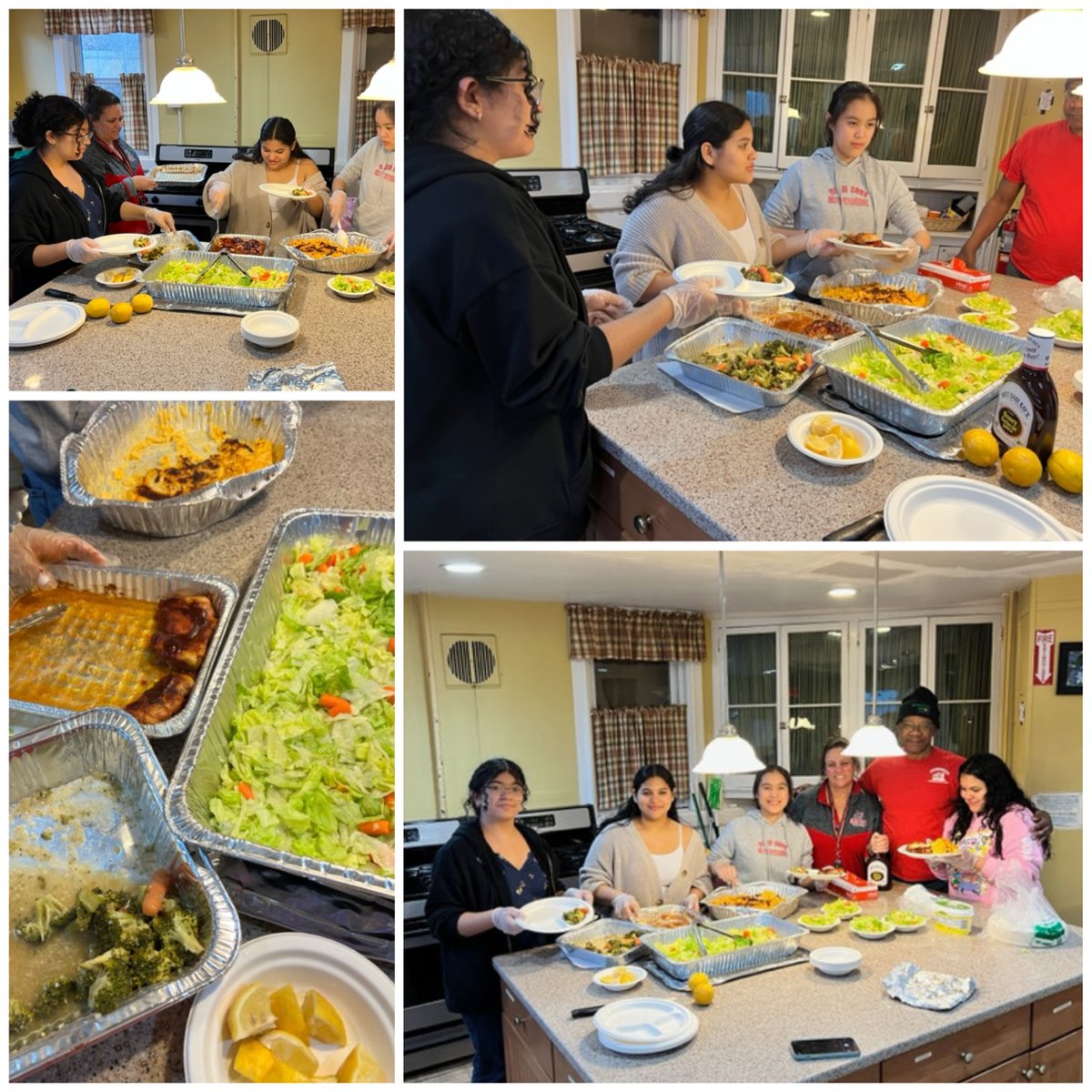 Finley Middle School Builders Club prepared and fed approximately 20 men and women at the homeless shelter which is housed at the First Presbyterian Church in Glen Cove. They served homemade dishes:  salad, chicken, vegetables, macaroni and cheese and brownies. #GlenCoveSD