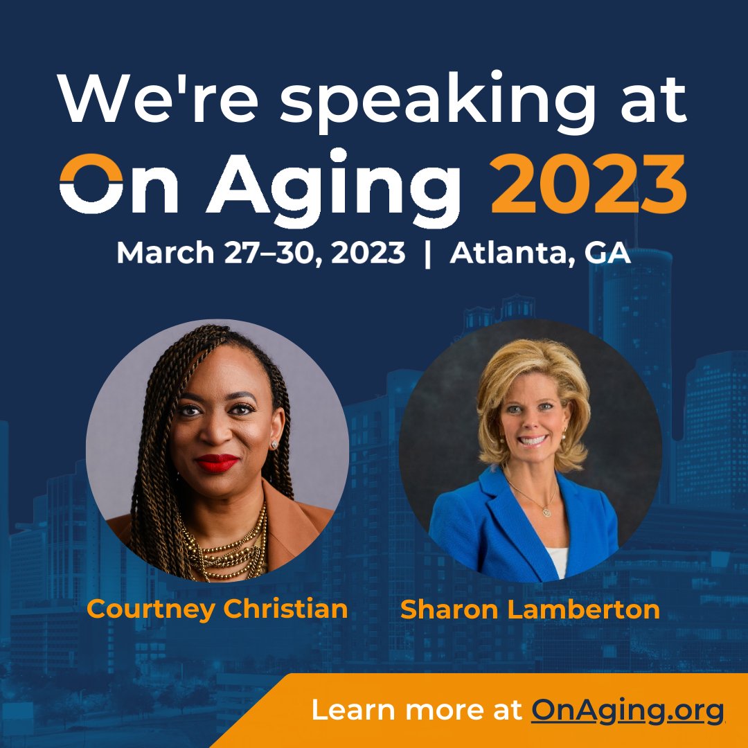 PhRMA's tweet photo. This March 27—30, the @asaging #OnAging23 conference comes to Atlanta. Attendees can see PhRMA Deputy Vice Presidents Courtney Christian and Sharon Lamberton speak on this year's theme — health and wellness — and learn about health equity. For more: https://t.co/LOomuB7HhZ https://t.co/0UZ9rfDmT6
