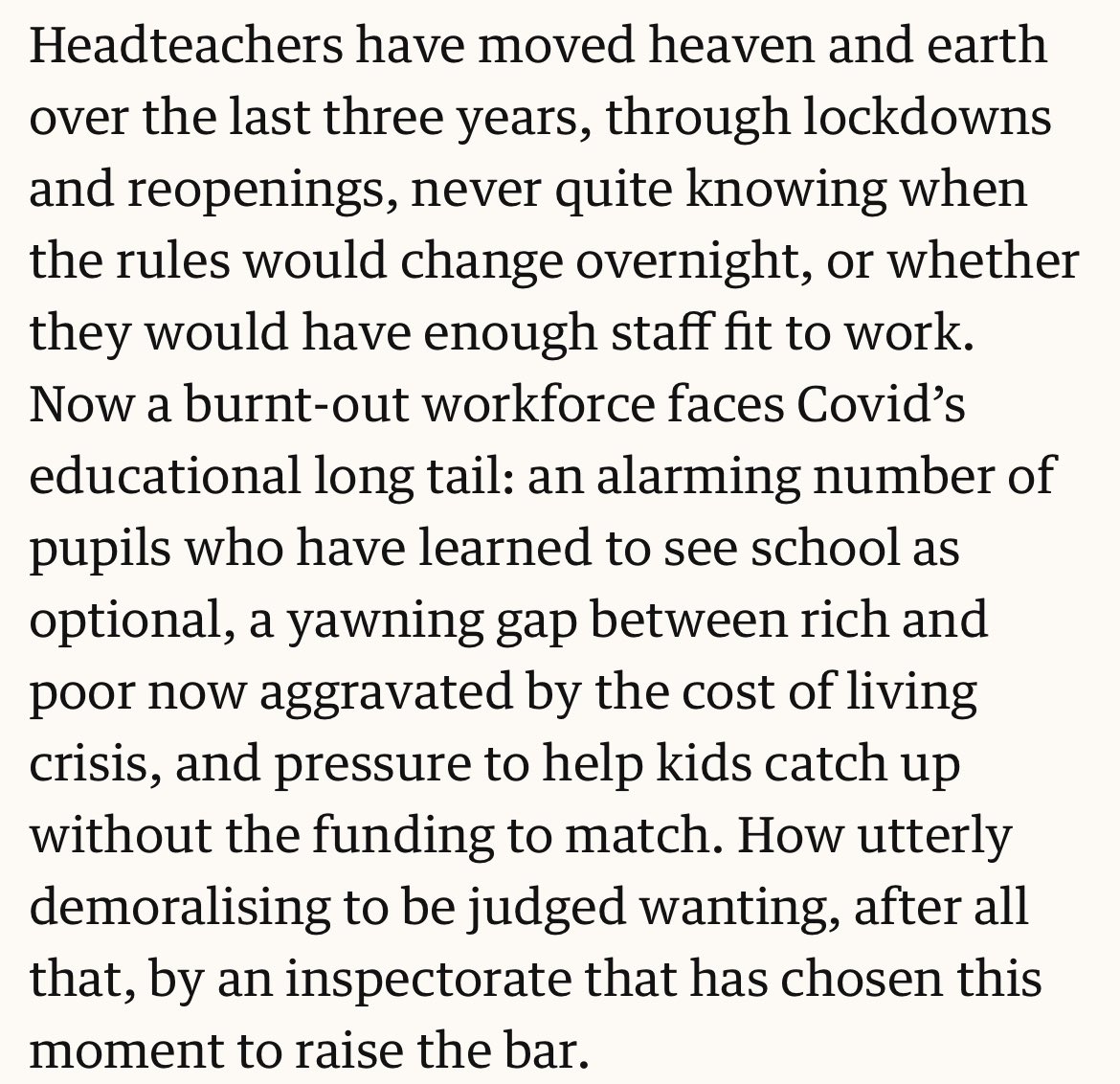 This is fine journalism. Summing it up perfectly. @Ofstednews