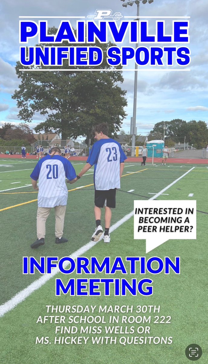 Plainville Unified Sports (@plainvilleunif1) on Twitter photo We are always looking for new (and previous season) <a href="/PLVBlueDevils/">Plainville High School Athletics</a> peer helpers! Come learn more about our Unified team, next Thursday for a brief meeting after school. Spring Unified season starts Tuesday, April 18th, and we are VERY excited! 🏃🏽♂️🏃🏻♀️☀️🏆 #PlayUnifiedCT We are always looking for new (and previous season) <a href="/PLVBlueDevils/">Plainville High School Athletics</a> peer helpers! Come learn more about our Unified team, next Thursday for a brief meeting after school. Spring Unified season starts Tuesday, April 18th, and we are VERY excited! 🏃🏽♂️🏃🏻♀️☀️🏆 #PlayUnifiedCT
