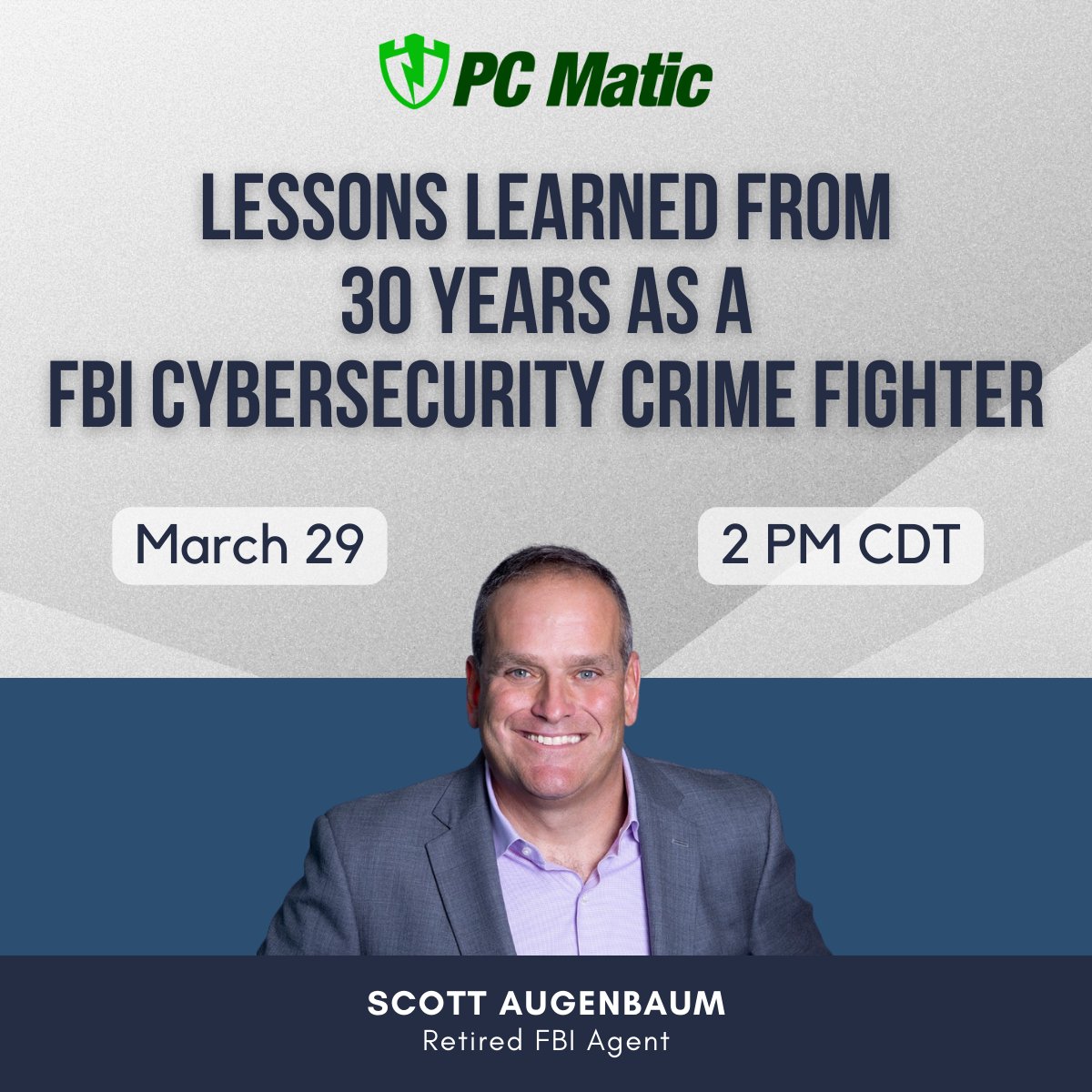 pcmatic's tweet photo. Join Retired FBI Special Agent Scott E. Augenbaum as he shares lessons learned from interactions with thousands of cybercrime victims. #applicationwhitelisting #applicationallowlisting
Register for free here: https://t.co/xMgDBIVVCo https://t.co/kYK7kgpTeL