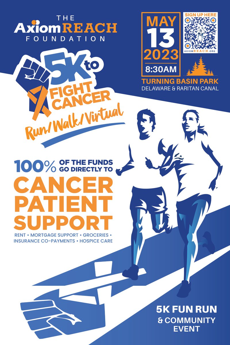 Join us for our second Annual 5k to Fight Cancer - Fun Run/Walk. For more information and registration, please visit: runsignup.com/Race/Events/NJ…

#AxiomREACH #CancerPatientSupport #REACHCPS #5K #Princeton #Run #familyfun #Cancer #DonateOrShare