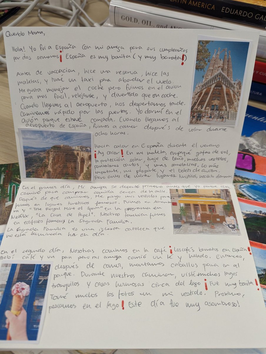 I love doing post card summatives before break. It's always fun to see what they come up with and see their creativity. So proud of their growth this unit using preterite.